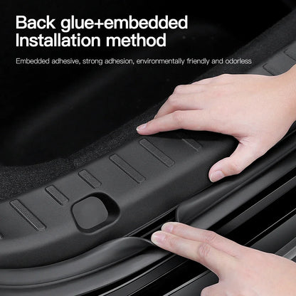 For Tesla Model Y Trunk Sill Plate Protector TPE Rubber Protector 2021-2023 Tesla Threshold Bumper Pad Prevent Scratching