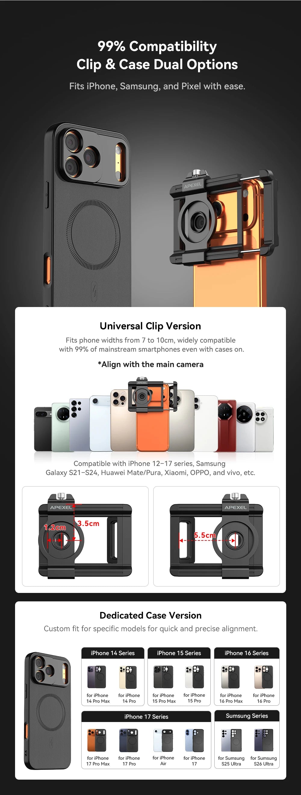 20X to 60X HD Mobile Phone Telephoto Zoom Lens with Universal Clip