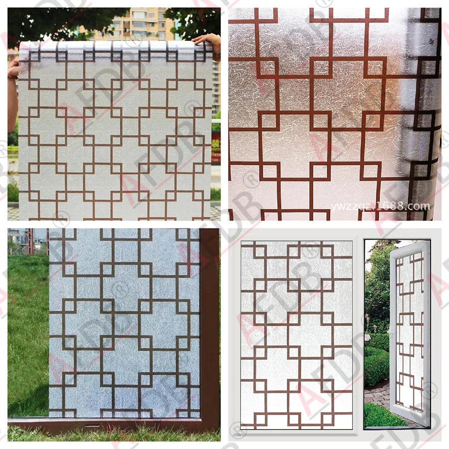 Window Film Privacy, Stained Glass Film, Frosted Opaque Glass Clings, Sun Blocking Vinyl Window Stickers for Door Home Office