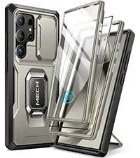 For Samsung Galaxy S24 Ultra Case Full-Body Shockproof with Ring Holder Built-in Front Frame Screen Protector Slide Camera cover