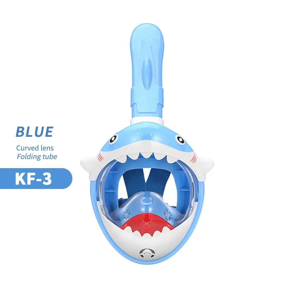 Cartoon Diving Mask Swimming Full Face Snorkeling Mask Boys Girls Underwater Scuba Anti Fog Snorkel Set Equipment