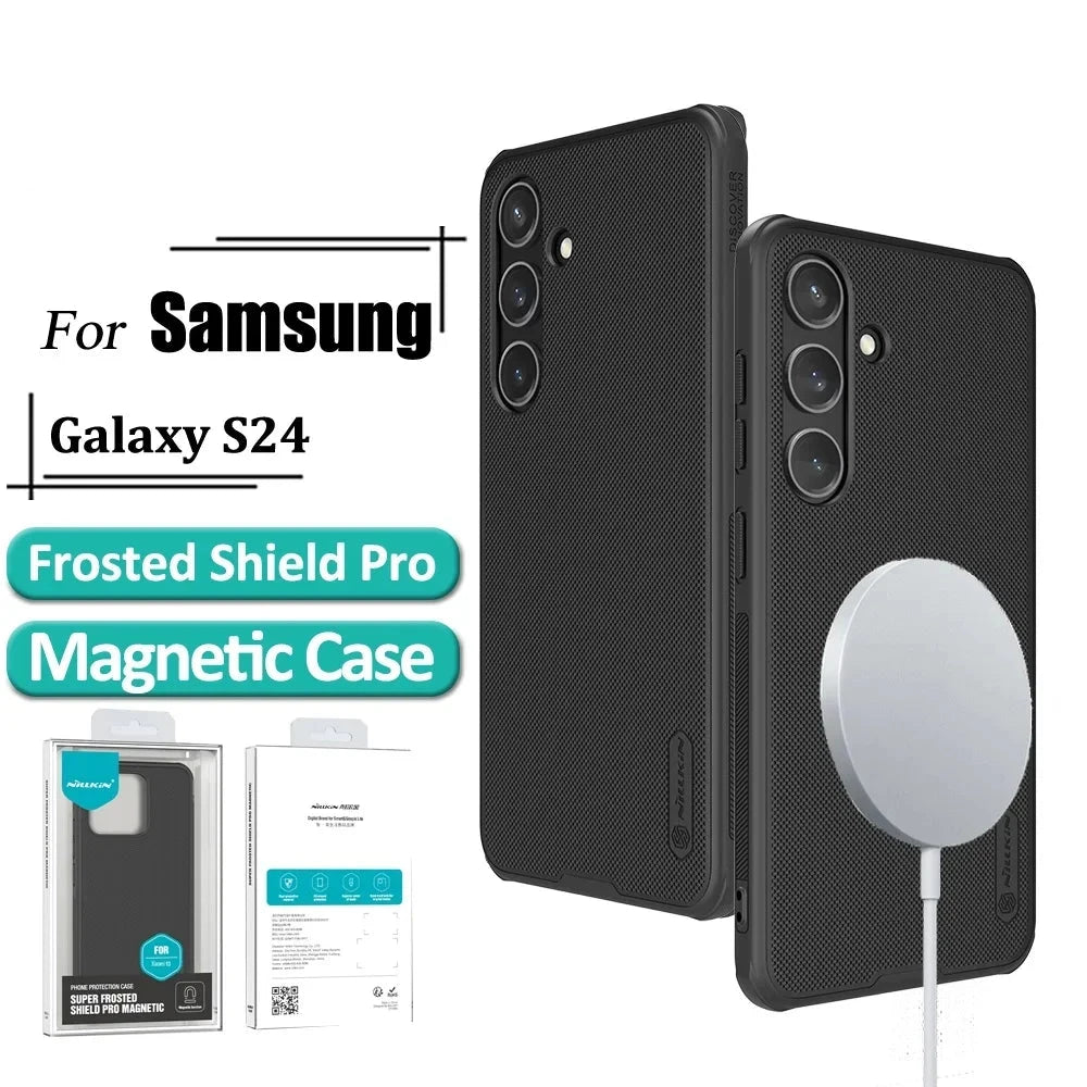 Magnetic Super Frosted Shield Pro For Samsung Galaxy S24 Case Ultra Thin Matte  Anti Fingerprint Shockproof Back Cover