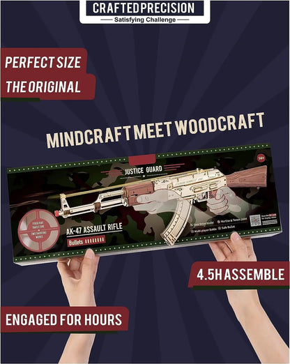 DIY 3d Wooden Puzzle Toy AK-47 Assault rifle building blocks Shooter