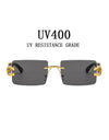 Rimless Sunglasses Women Trendy Square Sunglasses