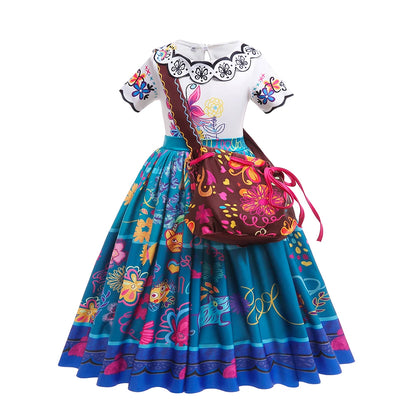 Girls Encanto Costume Mirabel Halloween Carnival Princess Mirabel Suit Party Cosplay Costume Kids Vestido 2-10 Years