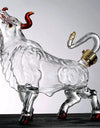 OX YEAR Whisky Glass Cow Decanter Whiskey Animal Bull Shaped Home Bar Wine Bottle For Liquor Scotch Drinkware Gift 1L Glassses