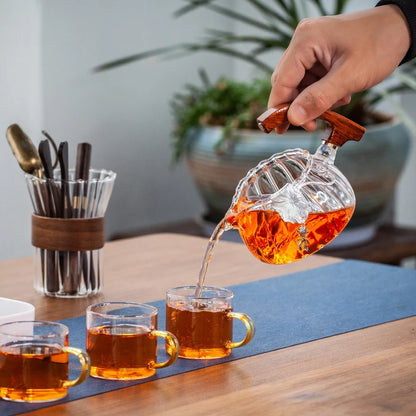 Heat-resistant Kungfu Tea Drinking Tea Set Creative Horse Teapot Full Automatic Glass Teapot Infuser Magnetic Water Diversion