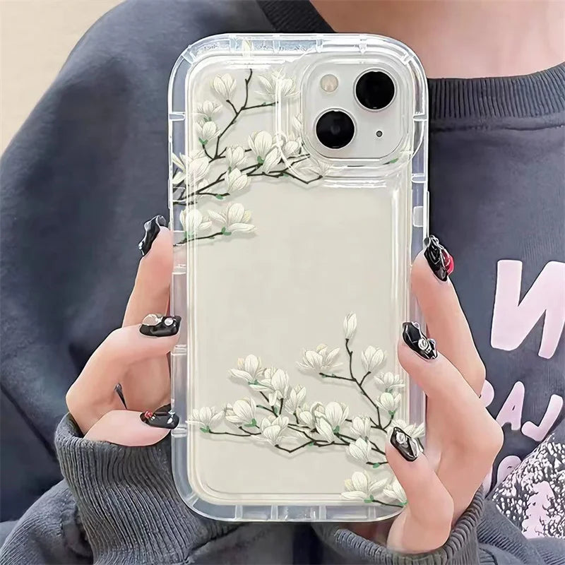 Flower Case for Samsung Galaxy S23 S24 Ultra S22 S21 Plus FE Silicon Soft TPU Funda Cover