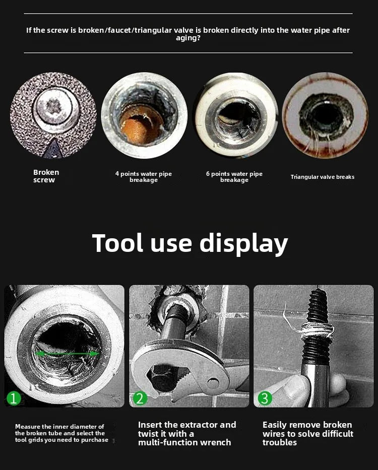 5PCS/6PCS Broken Damaged Screwdriver Extractor Drill Bit Set Carbon Steel Double Side Screw Pull Center Drill Bits