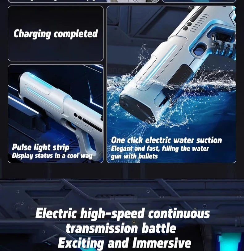 Fully Automatic Pulse Electric Water Gun with Fire Spray Effect Large Capacity Water Blaster