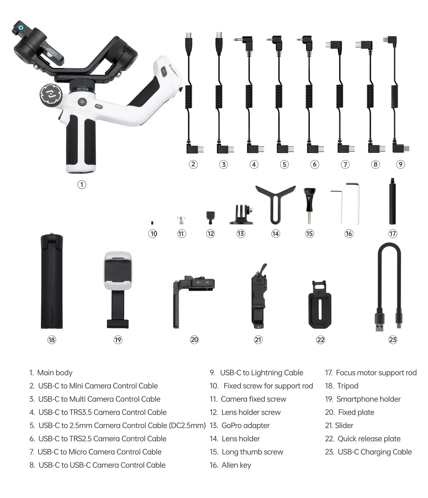 Mini 2 Handheld Gimbal 3-Axis Mirrorless & Action Camera Smartphone with AI tracker Magnetic Fill, 1.2kg Payload