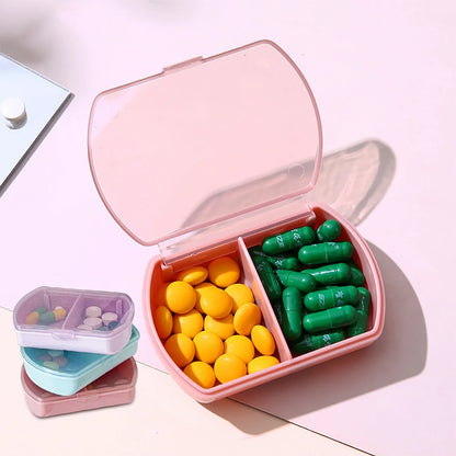 Mini Organizer Case 2 Grids Pill Box Tablet Pill Case Dispenser Medicine Boxes Dispensing Medical Kit