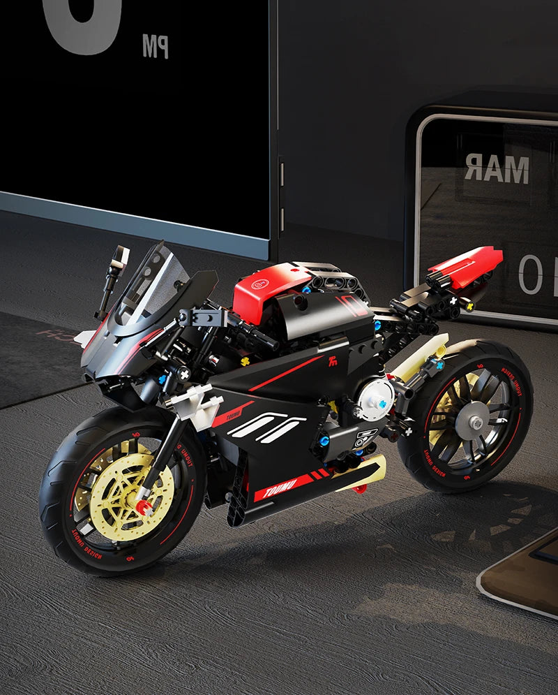 1:8 City Speed Racing Motorcycle Building Set DIY Bricks Model Kit for Adults STEM Buiding Blocks Toys Gifts 426pcs