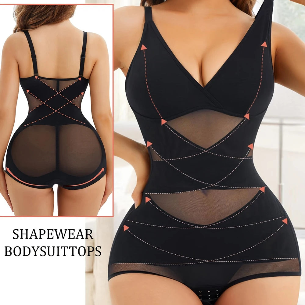 Women Tummy Control Bodysuit Shapewear with Built-in Bra & Butt Lifter