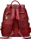 Women's Designer Letter Printing Leather Backpacks Large Capacity Travel Shoulder Bags Totes School Bag