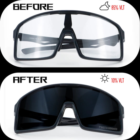 Photochromic Cycling Sunglasses UV400 Sports Bike Eyewear