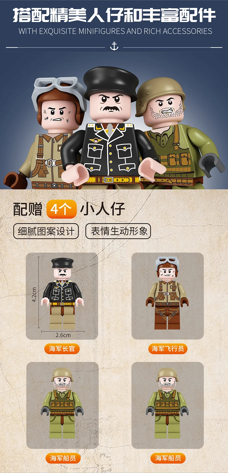 Military World War II Warship Battle Boat Building Blocks Sets The USS Enterprise CV-6 Bricks Toy For  Birthday Gift