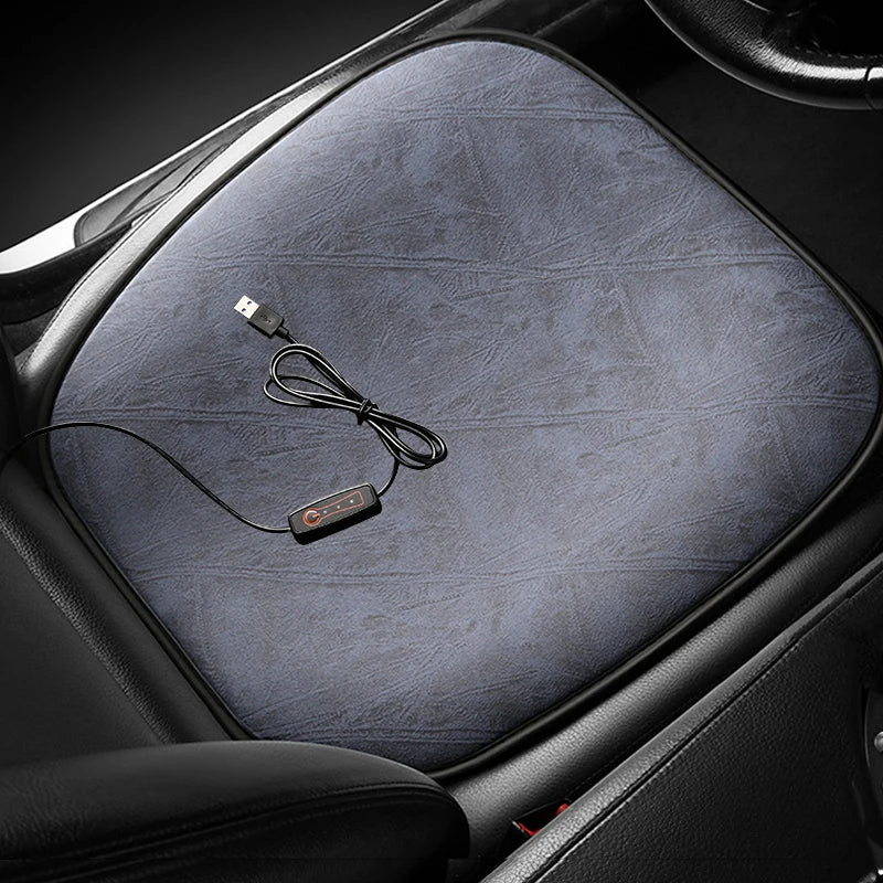 Heated Car Seat Cover USB Keep Warm Suede Winter Hot Heating Car Seat Cushion Cars Seat Protector Universal Heating Cover Seat