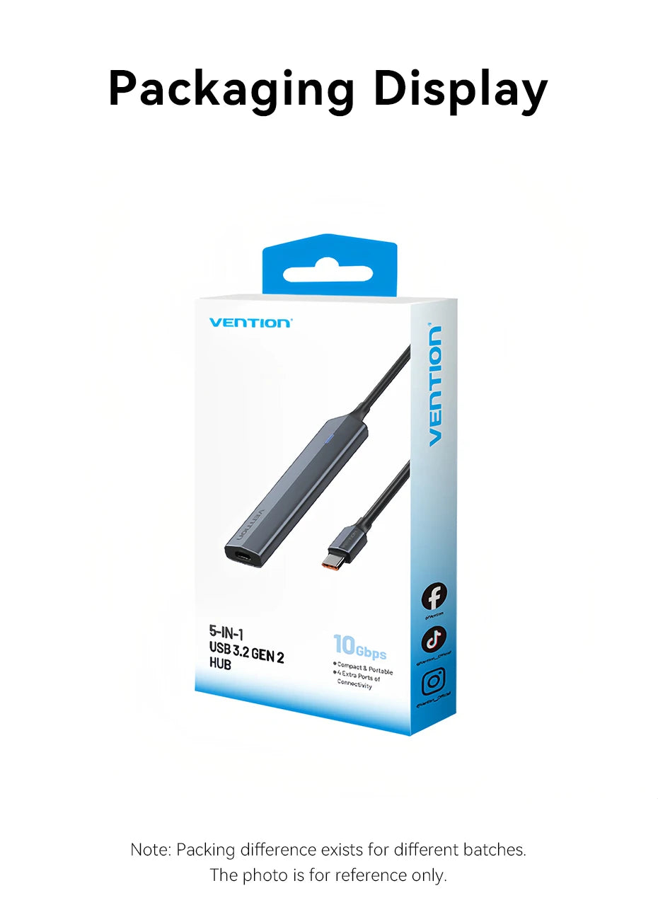 10Gbps USB3.2 Gen2 HUB for PC Laptop MacBook Air/Pro Desktop Portable Multi Port USB C Splitter Hub