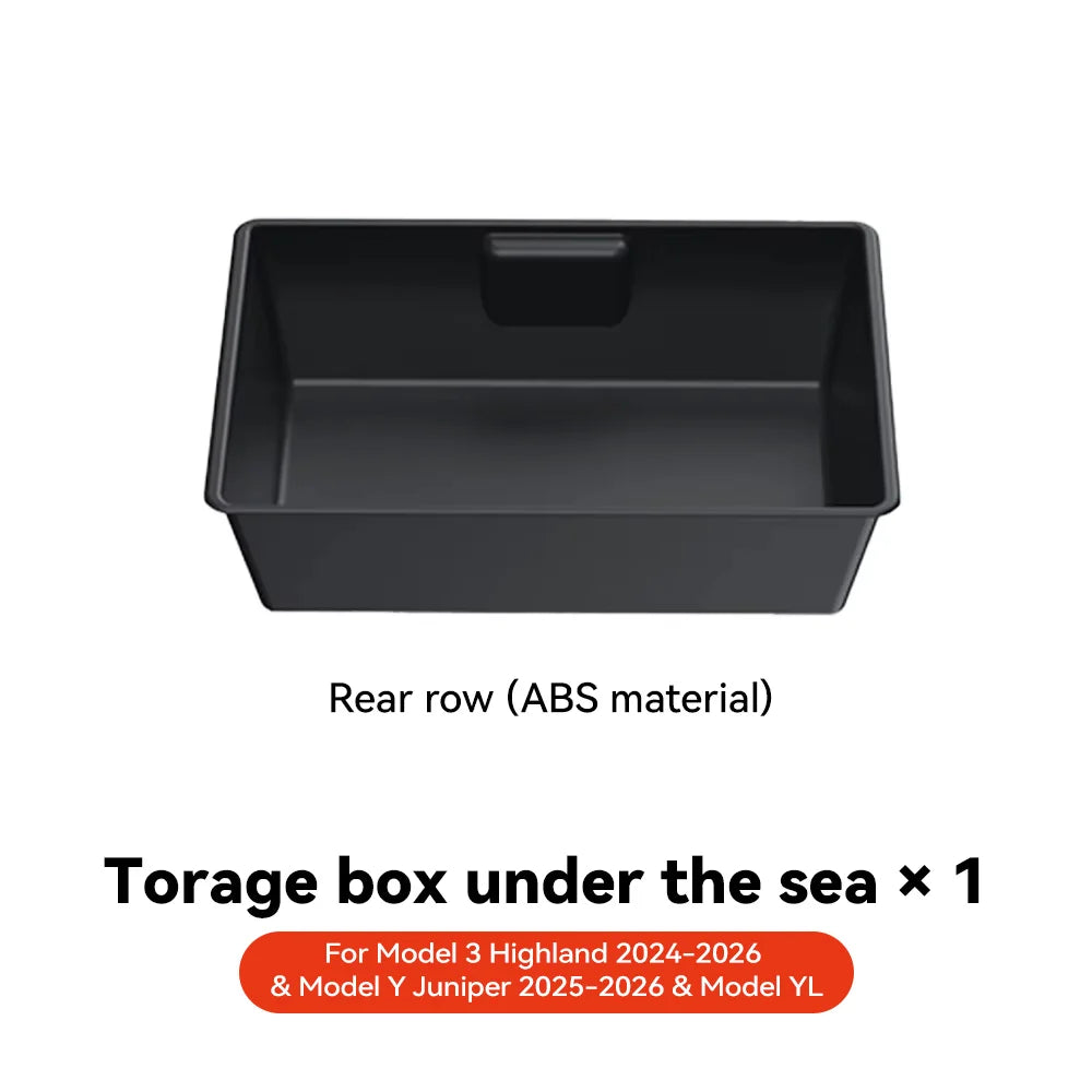 Under Seat Storage Drawer Organizer for Tesla Model Y 2021 2024 Felt ABS Hidden Storage Box