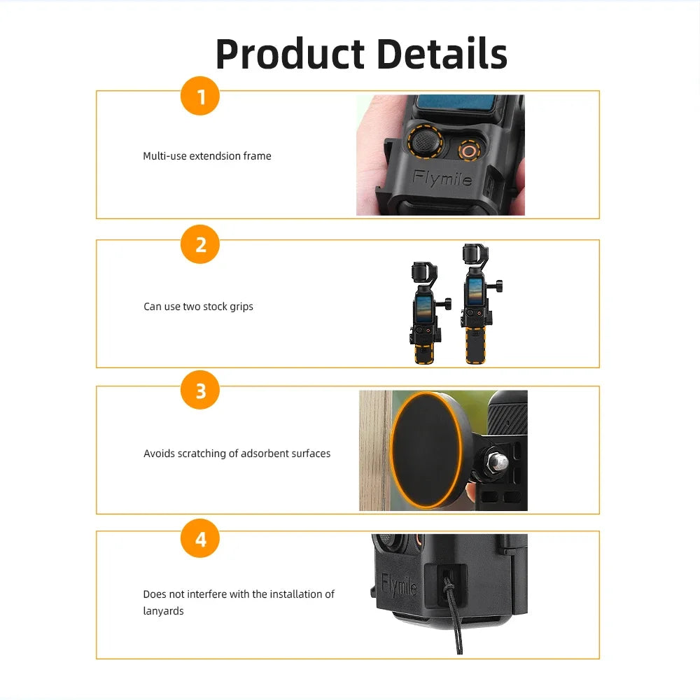Magnetic Expansion Adapter Frame Protective Mount for Pocket 3 Camera