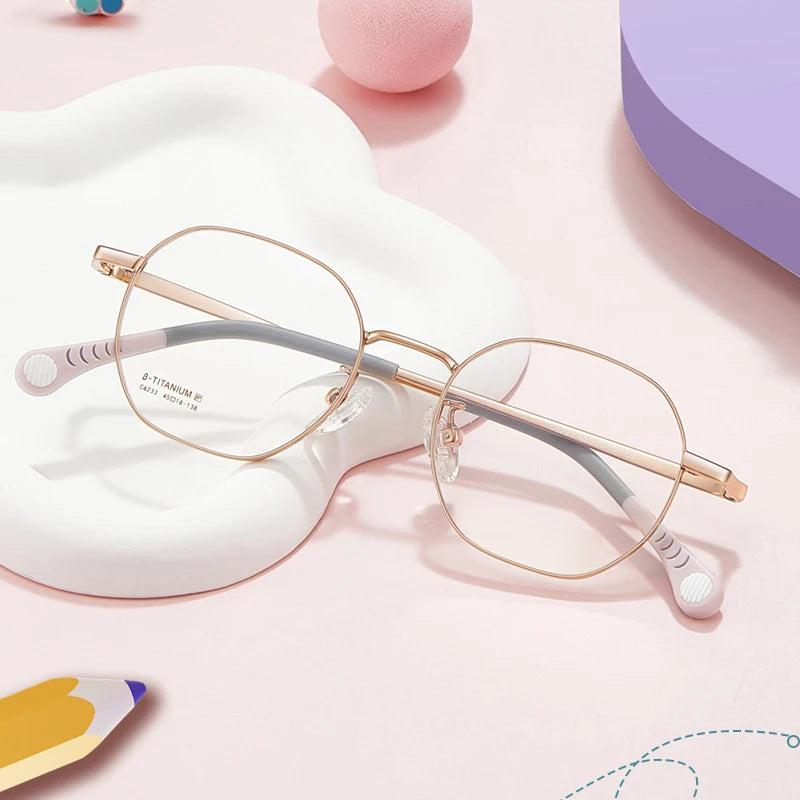 Kids Polygon Pure Titanium Eyeglasses Frame
