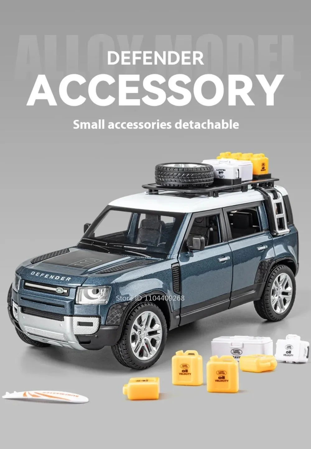 1:24 Land Rover Defender Range Rover Car Model Toy Alloy Diecast Sound Light SUV Off-road Vehicle Ornaments  Gifts