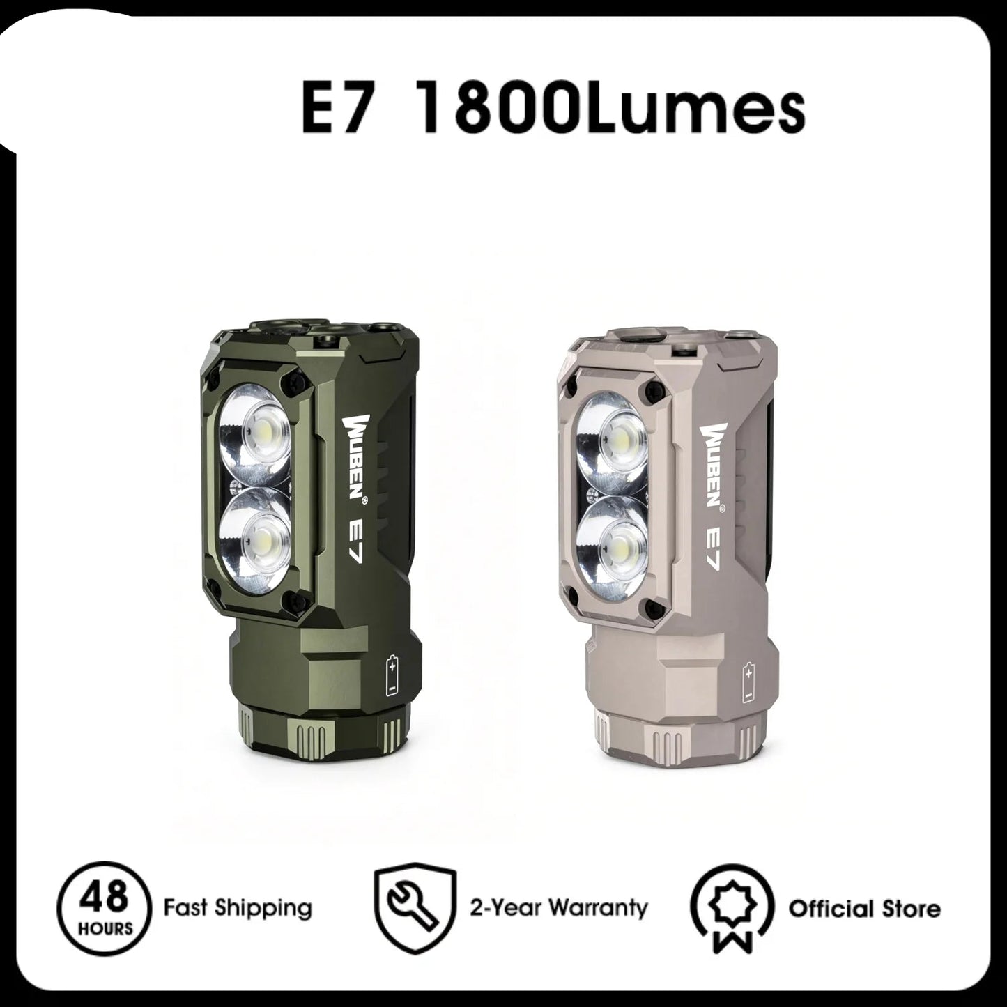1800 Lumen Rechargeable Mini EDC LED Flashlight With Magnetic Base