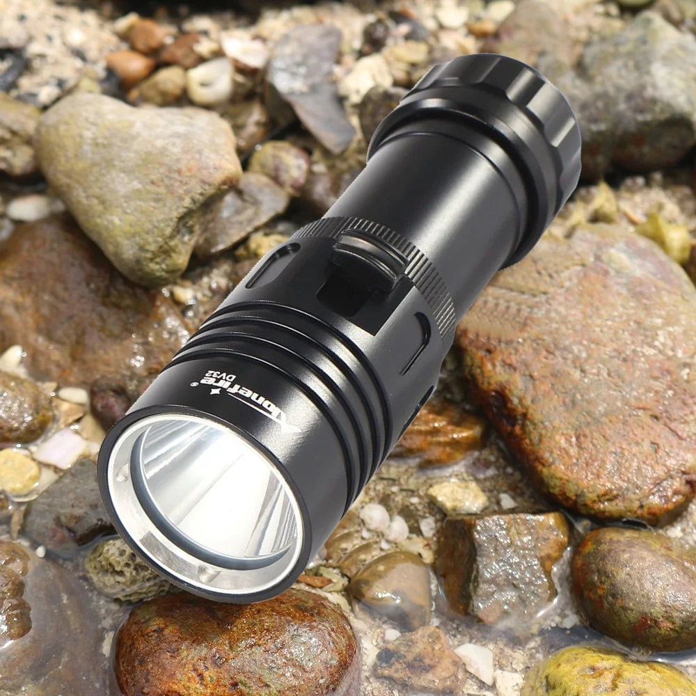 12W Underwater Diving Flashlight Rechargeable LED Torch