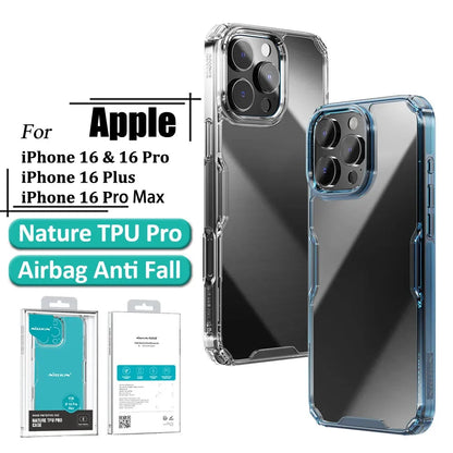 Nature TPU Pro Clear Case For iPhone 16 Pro Max 16 Plus 16 Pro Case Soft TPU Airbag Shockproof Back Cover