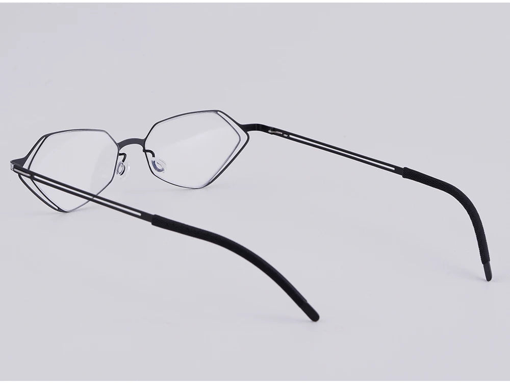 Diamond Shape Titanium Polygon Eyeglasses Frame