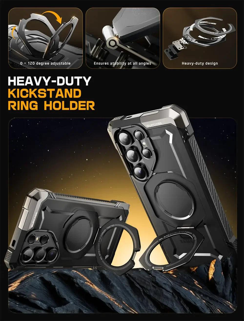 For Samsung Galaxy S25 Ultra Case 6.9" 2025 SUPCASE UB Grip Anti-Scratch Heavy Duty Rugged  Phone Case with Kickstand