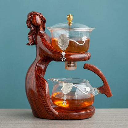 Heat-resistant Glass Teapot Holder Base Tea infusers Tea Ware Automatic Tea Set Tea Making  Kungfu Teapot Teacup