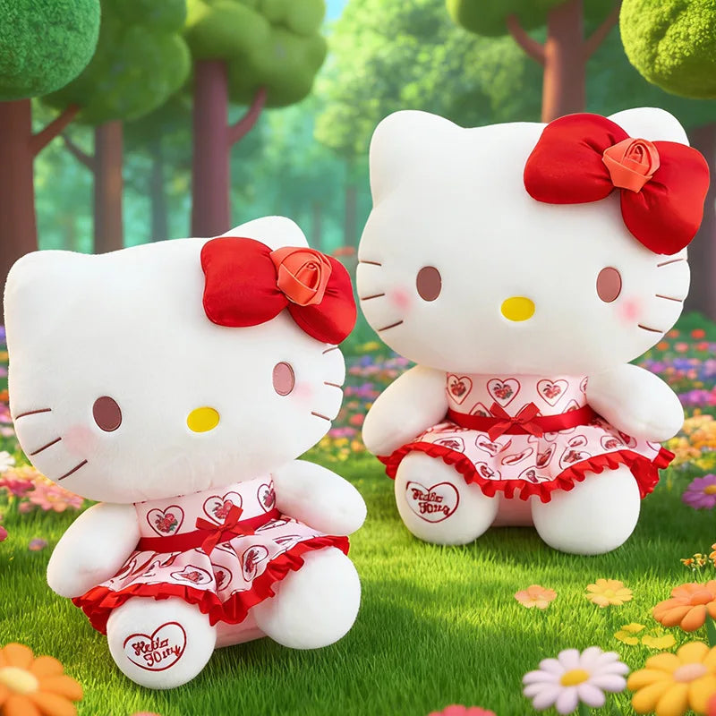 Cute Rose Cat Character Plush Stuffed Doll Toy