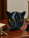 Black Cat Stone Figurine Resin Cat Head Miniature Marble Texture Cat Stone Cat Sculpture Craft Office Desk Cat Decor Kitten Art