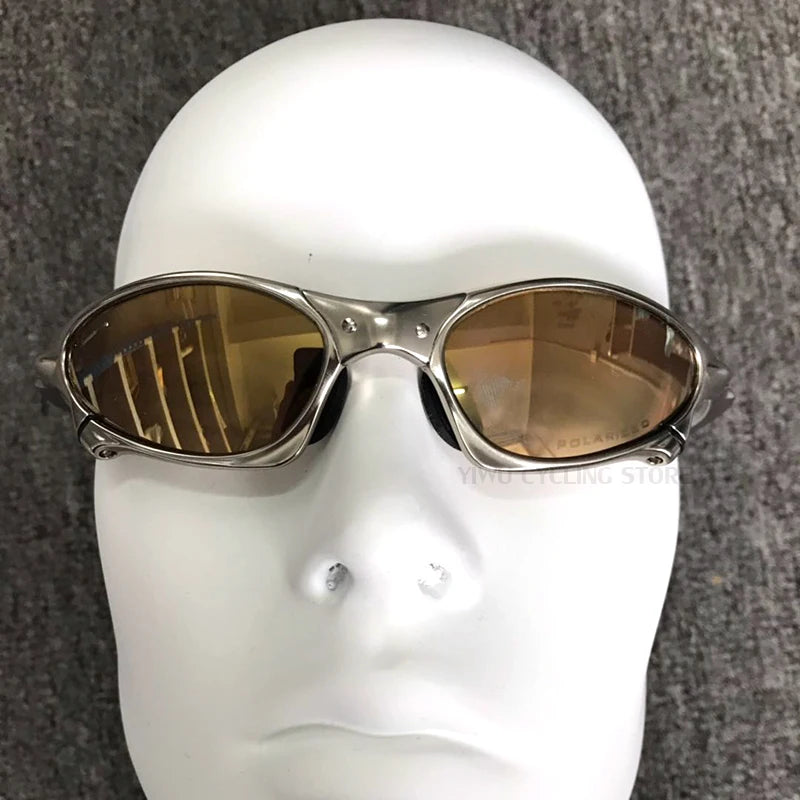 Polarized UV400 Cycling Sunglasses – Silver Metal Frame Fishing Riding Bicycle Eyewear