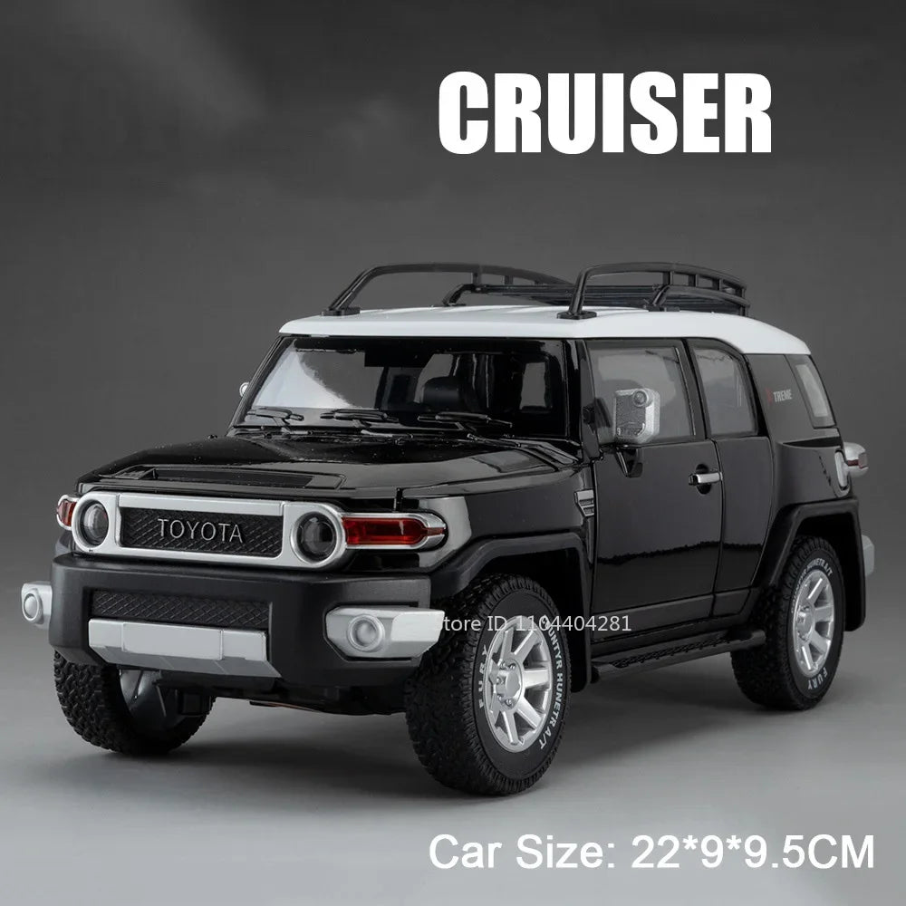 1:24 Land Cruiser FJ LC80 Toy Model Diecast Alloy Car Sound Light Pull Back Doors Opened Miniature Vehice Friend's Birthday Gift