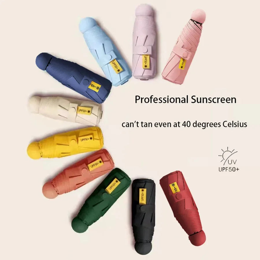 Sun Umbrella Travel Umbrella Compact Ultralight Mini Portable Waterproof Folding Umbrella