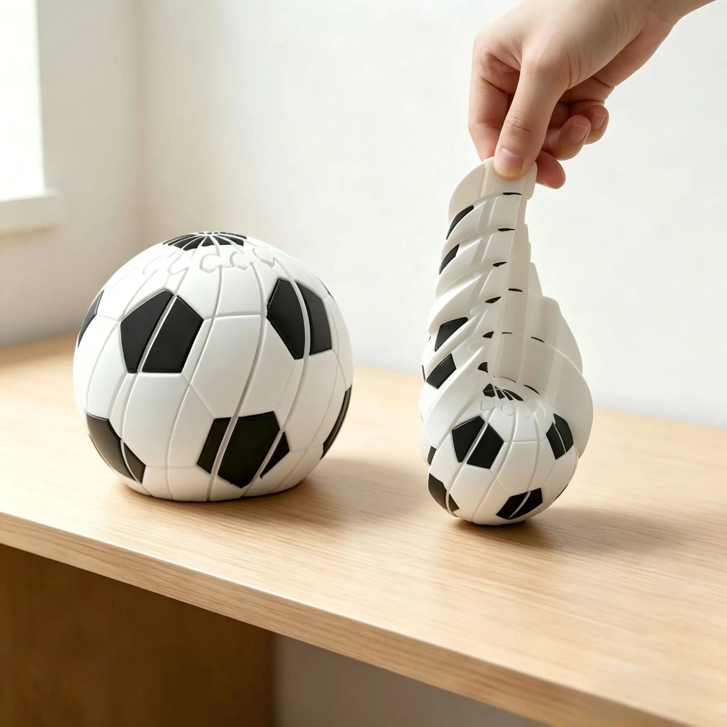 3D Printed Transforming Soccer Ball Fidget Toy Stress Relief Desk Ornament