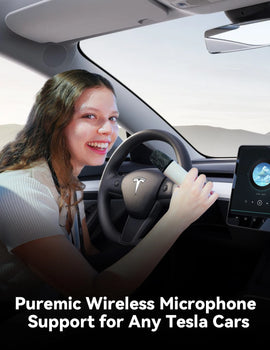 Tesla Karaoke Mic with Portable Storage Bag, Wireless Mic with 8 Joy Effects, Rechargeable Mic with Type-C & Aux in Receiver