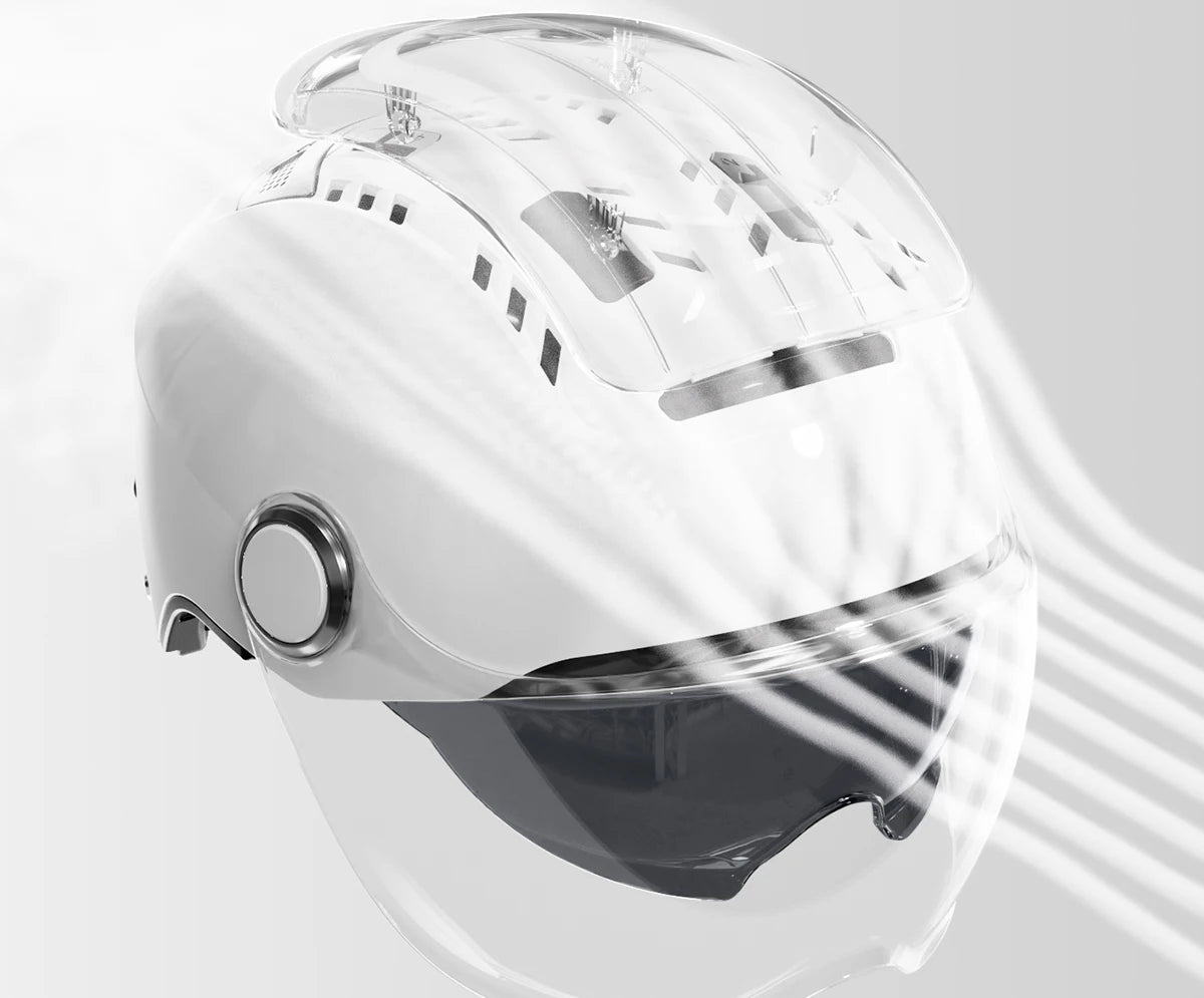 Open Face Electric Bike Helmet With Dual Visor