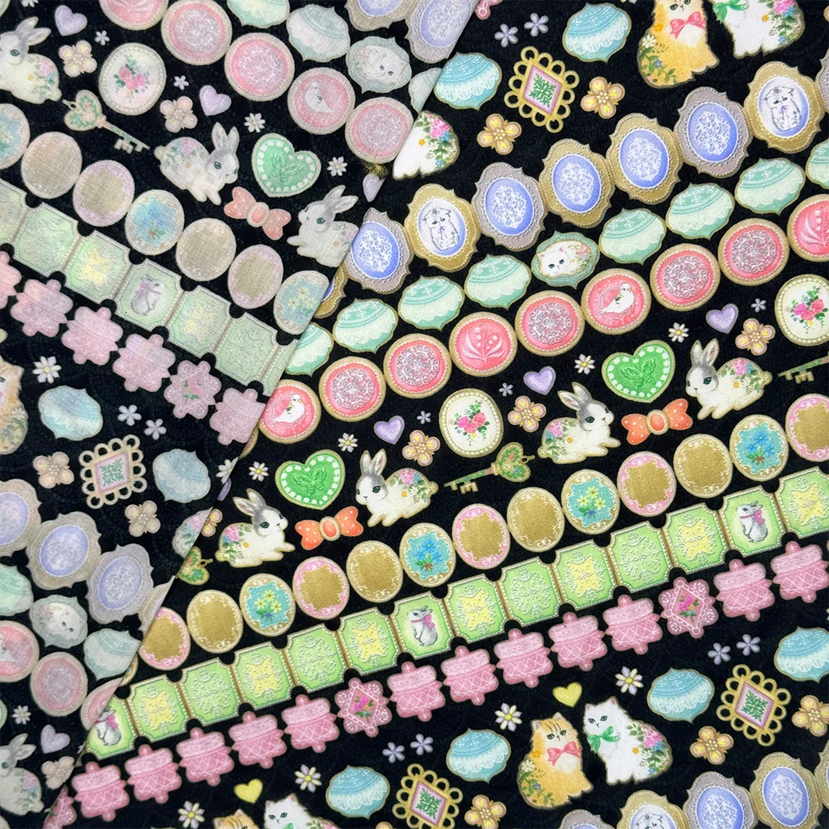 1/5M 100% cotton black Icing Cookies tana lawn fabric 80s Poplin printing Sewing fabric Making Dress Clothing Handmade DIY Cloth