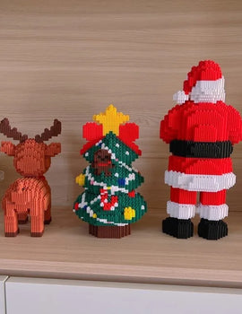 Santa Claus Elk Christmas Tree Building Blocks Toy Set Small Particle Bricks Building Blocks Toys Christmas Gift