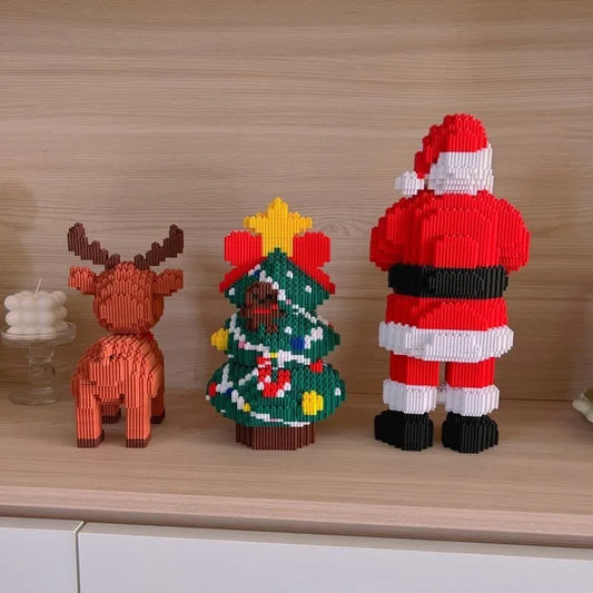 Santa Claus Elk Christmas Tree Building Blocks Toy Set Small Particle Bricks Building Blocks Toys Christmas Gift