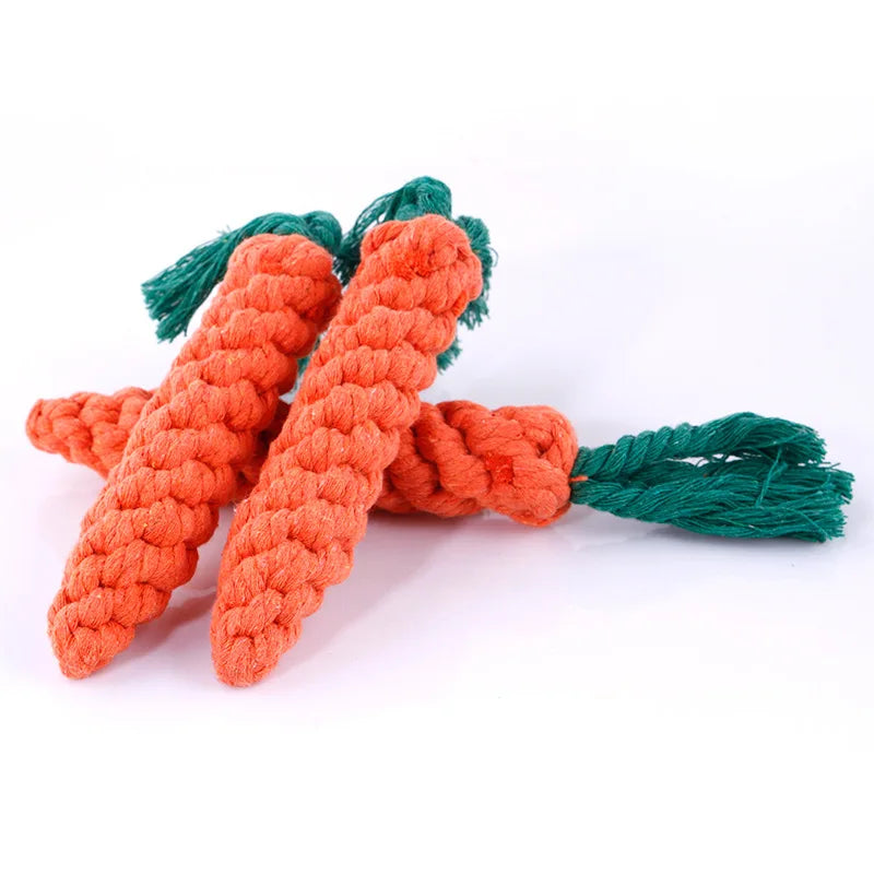 Chew Toys for Small Dogs Cleaning Teeth Dog Toys Bite Resistant Pet Dog Puppy Carrot Cotton Rope Pet Playing Toy Accessories