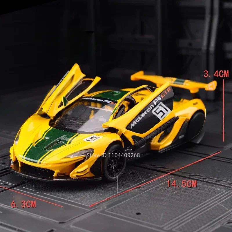 1:32 Scale Senna P1 Alloy Car Model Toy Simulation Sound Light Supercar Diecast Metal Vehicles Collection Birthday Gifts