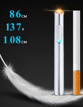 USB Rechargeable Lighter Mini Compact Long Windproof Electric Heating Wire Metal Material Men's Cigarette Lighter