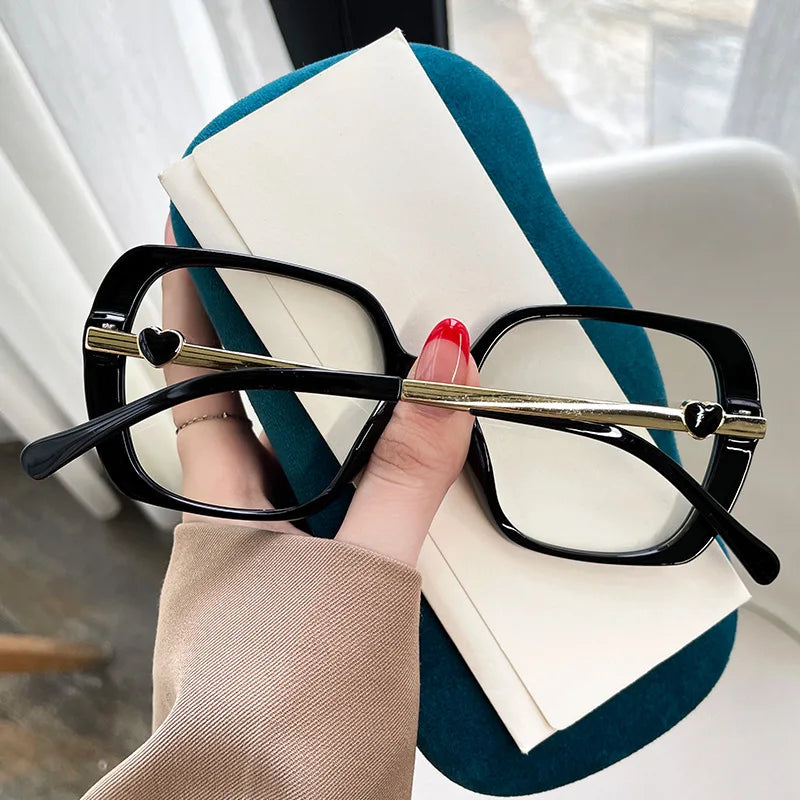 Big Size Woman Eyeglasses Ultra light TR90 White Eyewear Square Full Frame Optical Prescription Frames