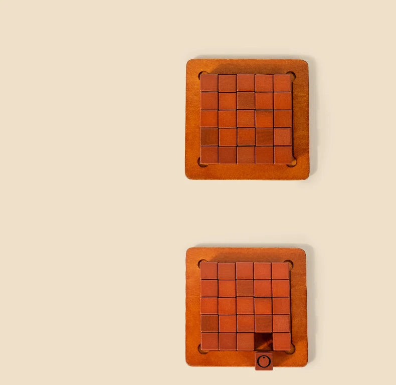 Wooden Push and Shove Tic Tac Toe Strategy Game