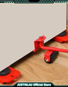 5Pcs/set Furniture Mover Tool Set Heavy Stuffs Moving Roller with Bar Furniture Mover Lifter with Wheel Professional Moving Tool